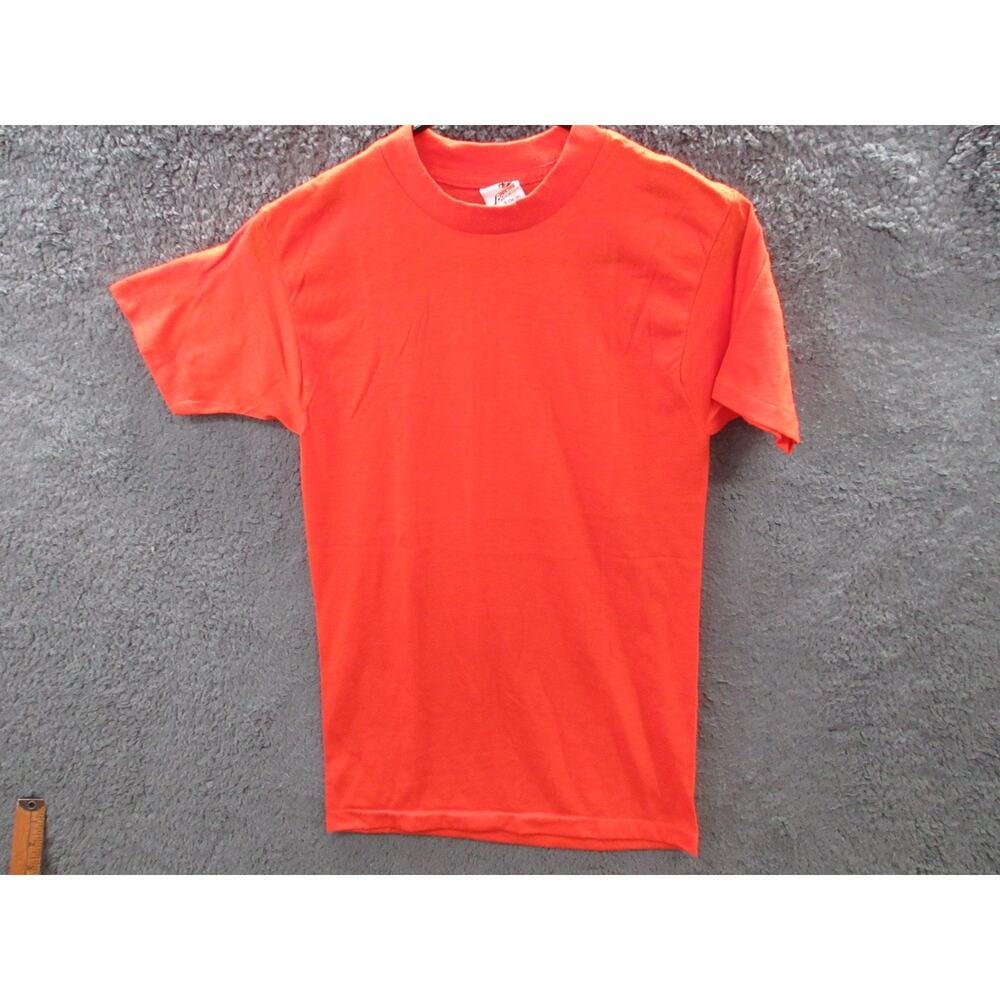 Vintage NWOT Bantam Men's Small Orange Solid Plain T-shirt